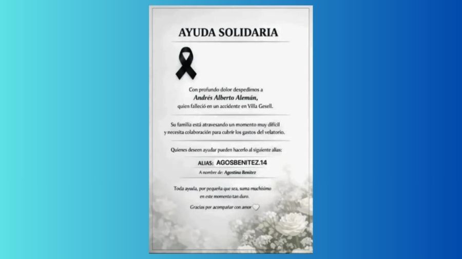 El pedido de dinero de la familia de Andrés Alemán para costear el traslado de su cuerpo a Ensenada, su ciudad natal