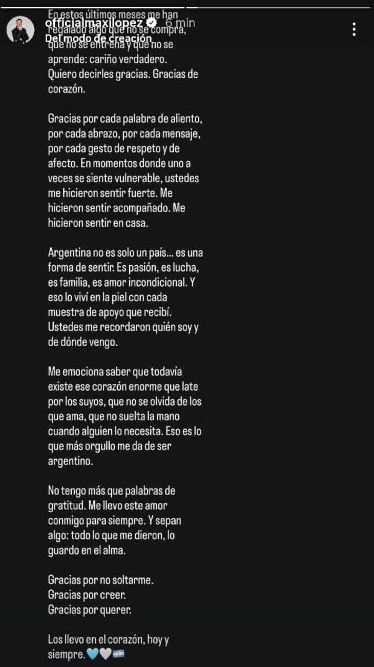 Maxi López se despidió de Argentina con una conmovedora reflexión