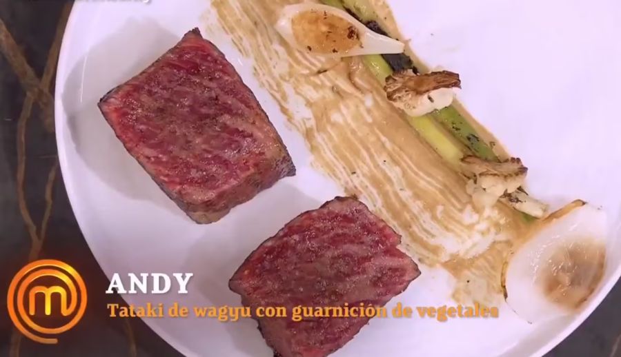 El plato de comida de Andy Chango antes de su eliminación en Masterchef Celebrity