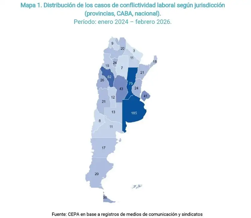 Informe de conflictividad laboral del Centro de Economía Política Argentina (CEPA)