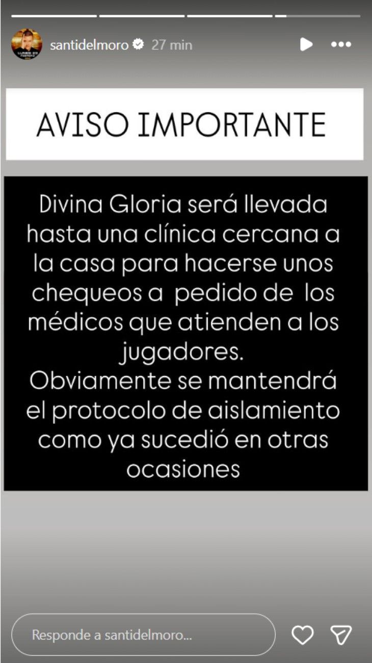 Divina Gloria abandonó temporalmente Gran Hermano