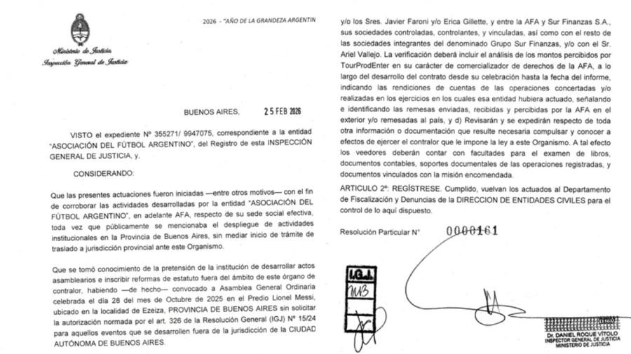 Resolución Ministerio AFA