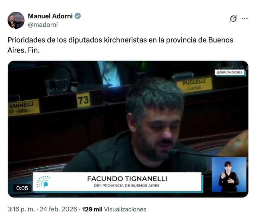 Tignanelli cruzó a Adorni por criticar una ley del kirchnerismo que también fue votada por LLA: 