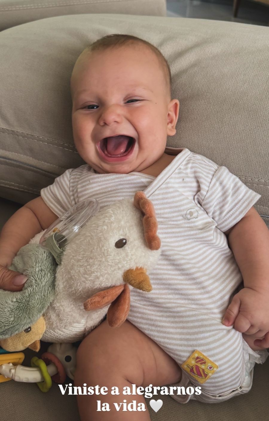 Faustino, hijo de Eva Bargiela y Gianluca Simeone