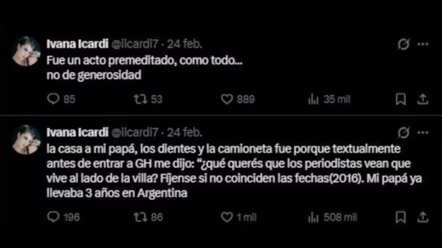 Los posteos de Ivana Icardi por la casa que Wanda Nara compró a su exsuegro