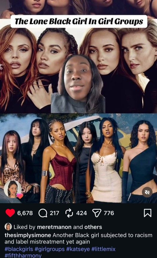 Post sobre racismo que Manon le dio me gusta