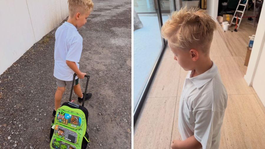 Primer día de colegio de Mirko, el hijo de Marley