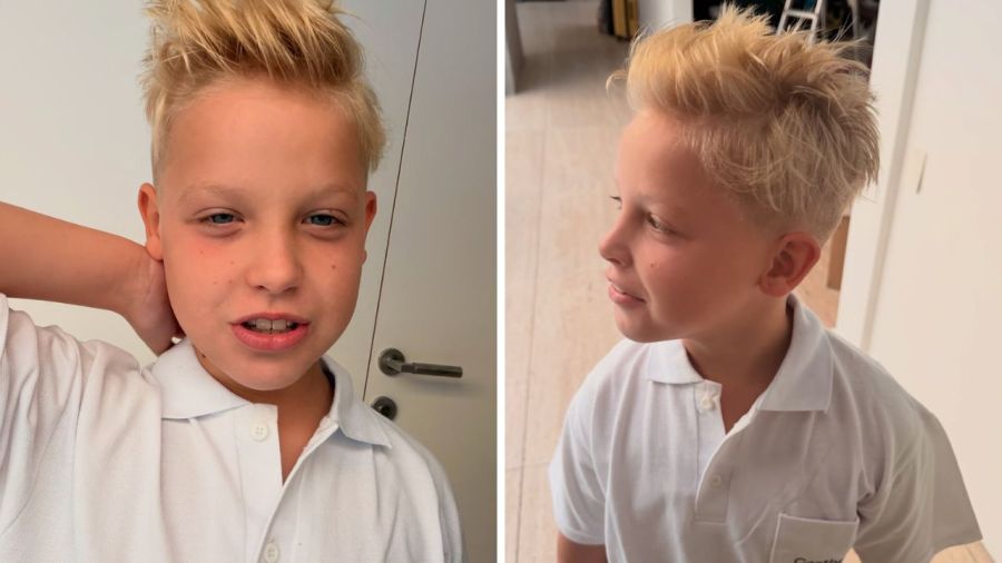 Primer día de colegio de Mirko, el hijo de Marley