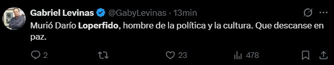 Murió Darío Lopérfido: su mensaje y el adiós de los famosos