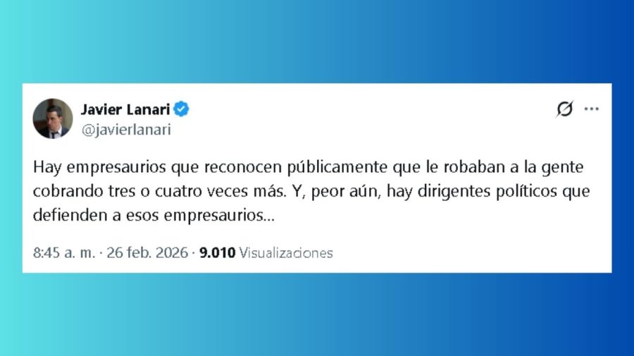 Tuit del secretario de Comunicación y Prensa, Javier Lanari, contra los 
