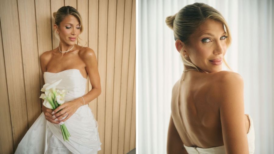 El impactante look de Cande Ruggeri para su boda con Nicolás Maccari