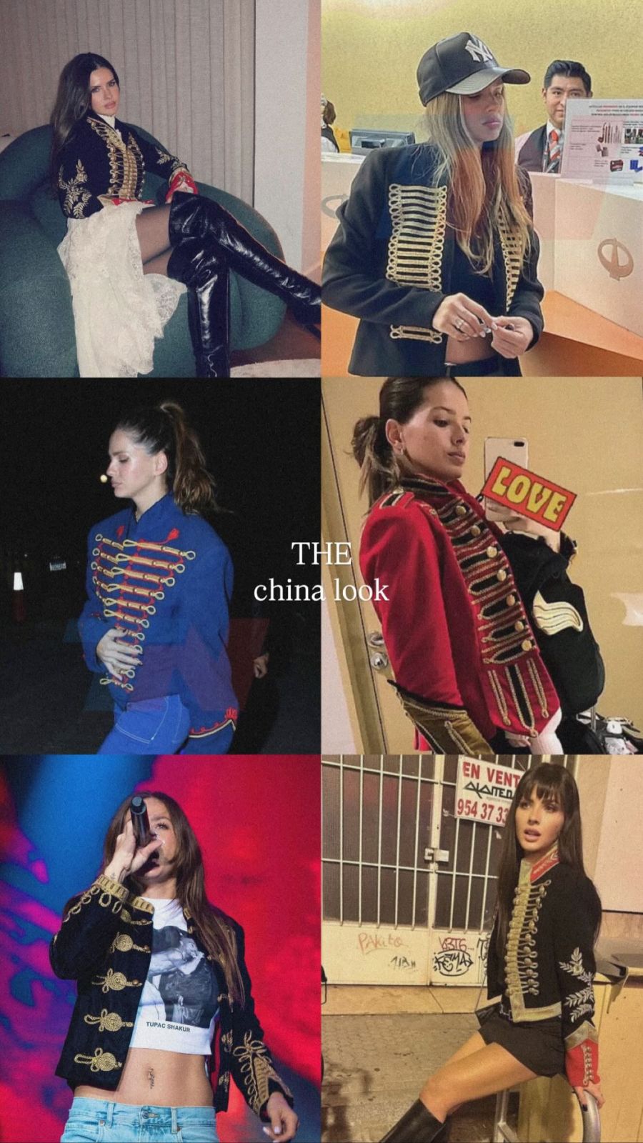 Look de la China Suárez full chaqueta con vibras militar