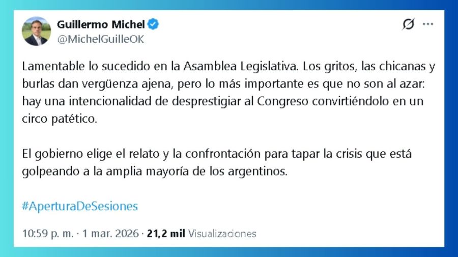 Guillermo Michel - Lamentable el discurso de Milei