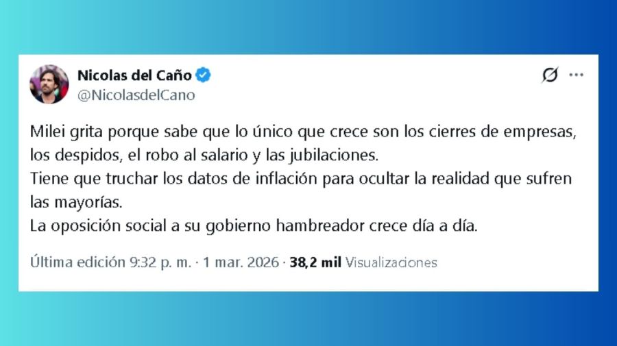 Nicolás del Caño 1 - Milei grita