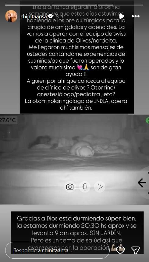La China Ansa contó que su hija deberá ser operada
