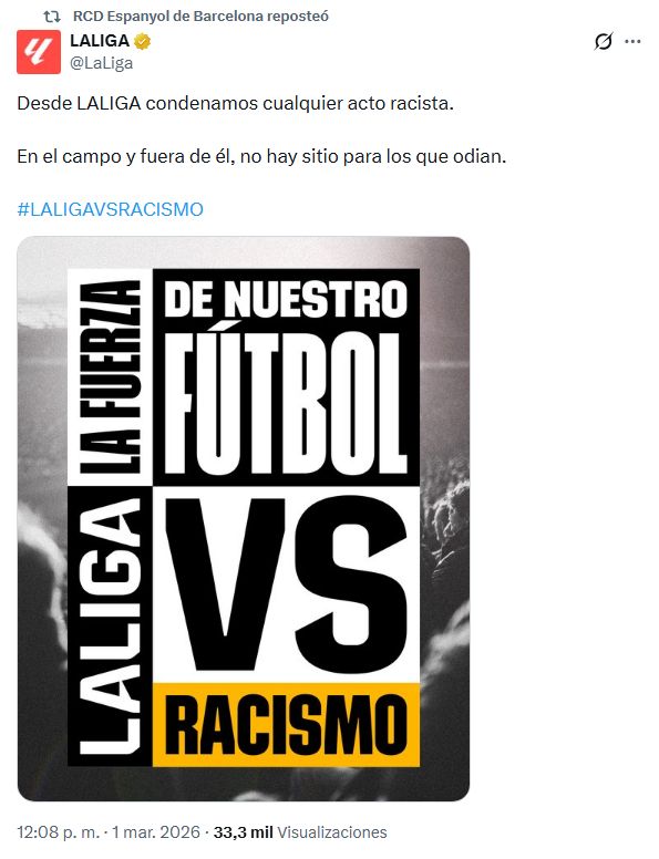 La liga vs Racismo