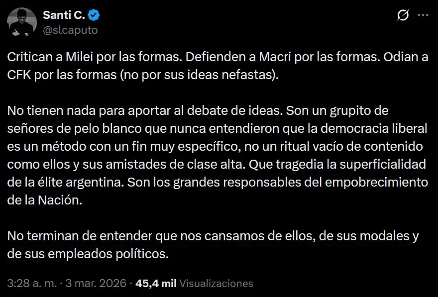 tuit de santiago caputo