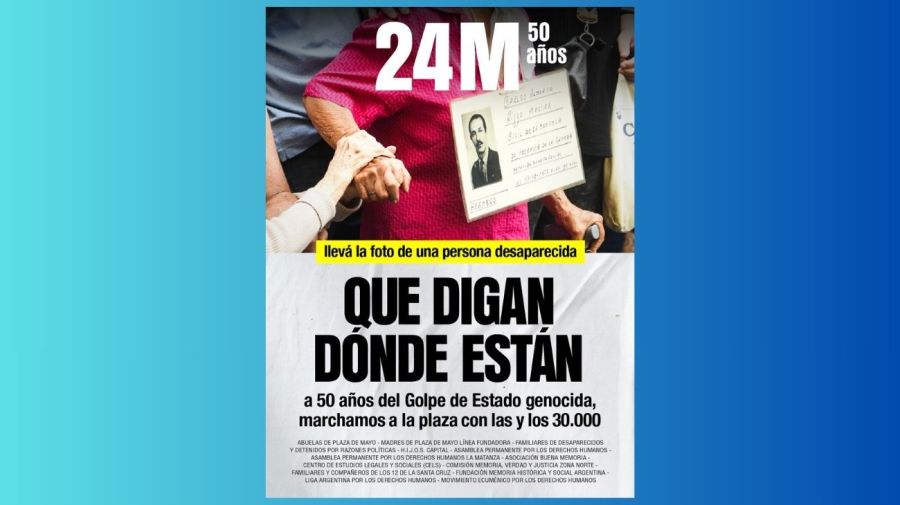 A 50 años del último golpe de Estado cívico-militar proponen marchar con la foto de un desaparecido