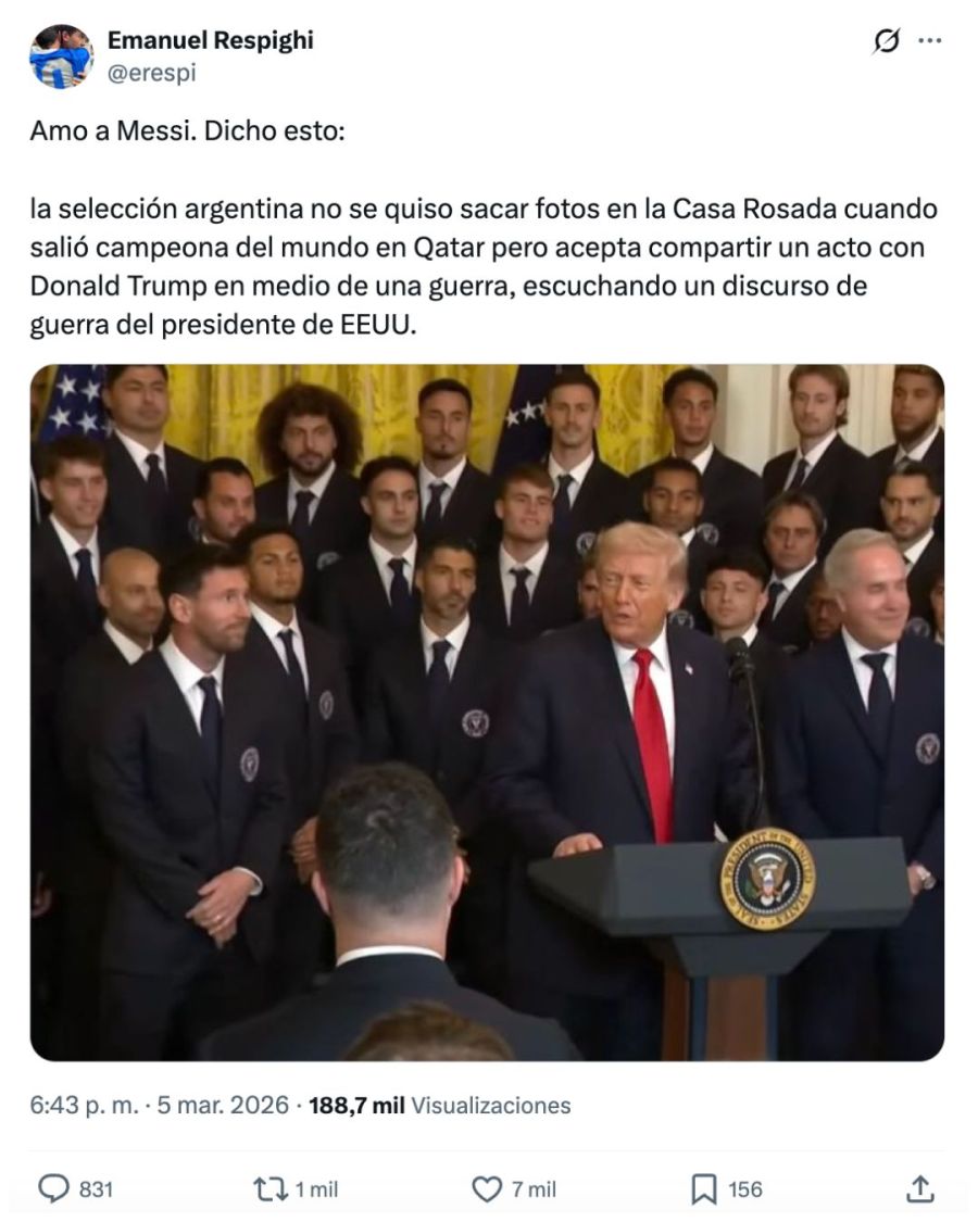 Tuits sobre el encuentro de Messi con Trump