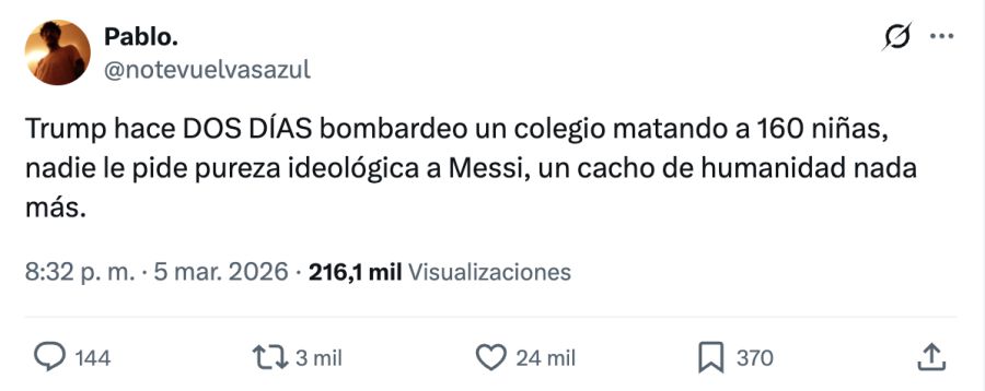 Tuits sobre el encuentro Messi y Trump