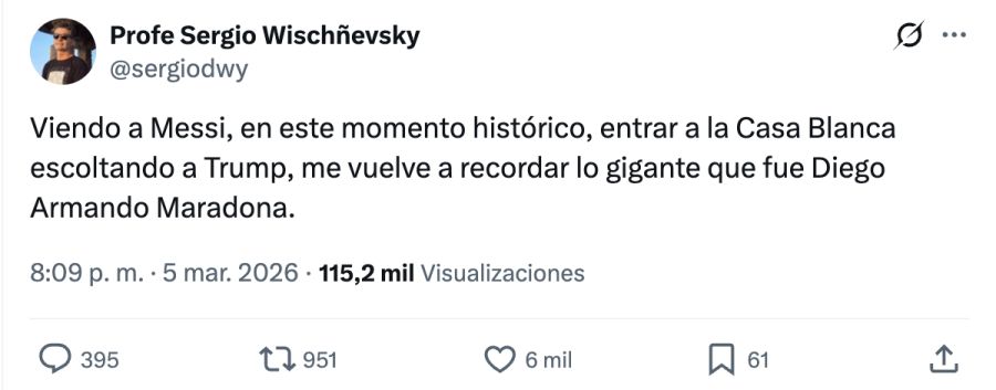 Tuits sobre el encuentro Messi y Trump