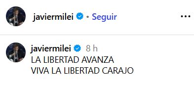 Milei posteó un dibujo suyo y de Trump como 'libertadores de América' y hubo miles de respuestas.