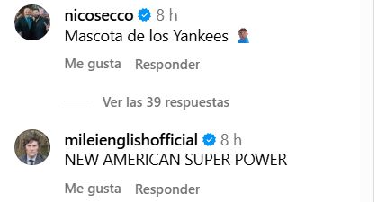 Milei posteó un dibujo suyo y de Trump como 'libertadores de América' y hubo miles de respuestas.
