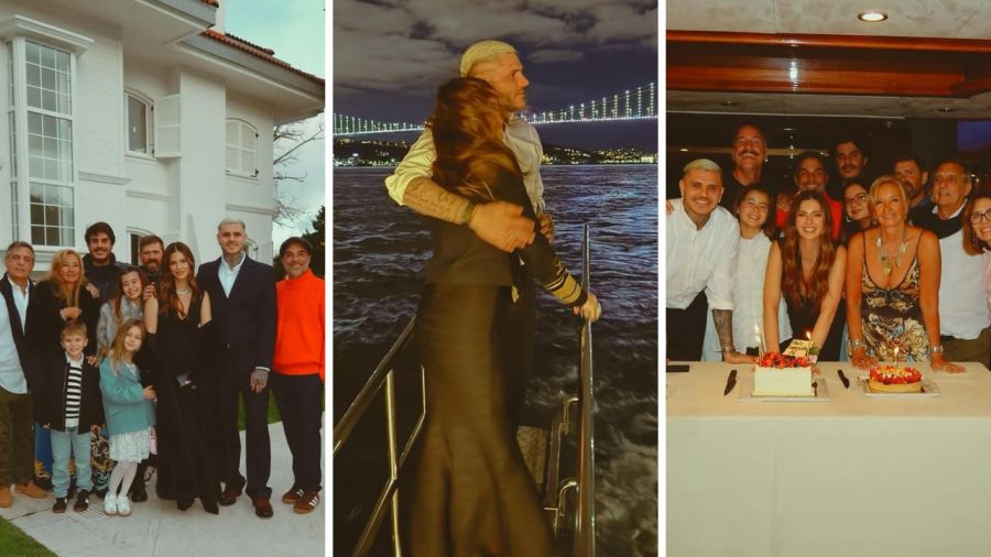 Mauro Icardi junto a la China Suárez en el cumpleaños de la actriz