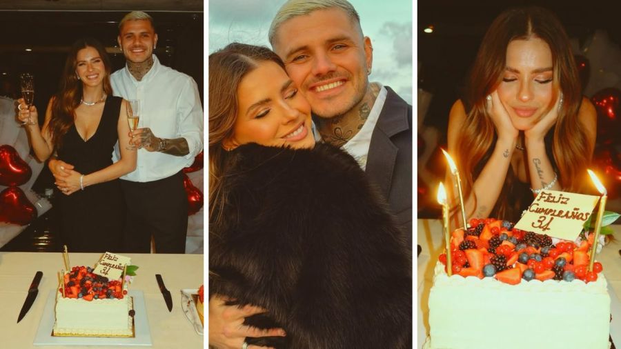 Mauro Icardi junto a la China Suárez en el cumpleaños de la actriz
