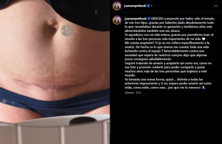 Posteo de Juana Repetto