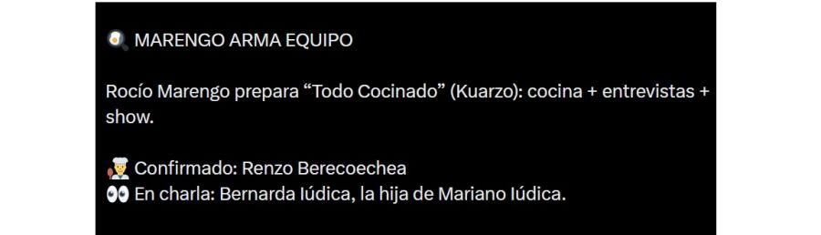 Rocío Marengo ya tiene nombre de su programa