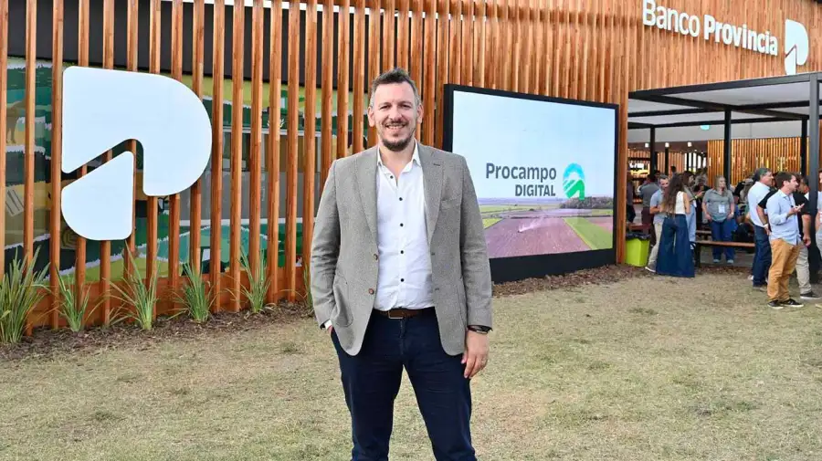 Juan Cuattromo, presidente del Banco Provincia en Expoagro