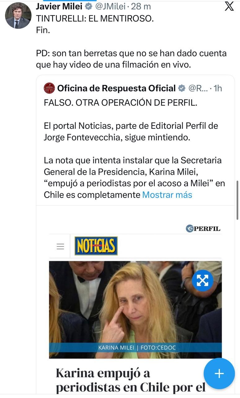 La respuesta de Milei a NOTICIAS