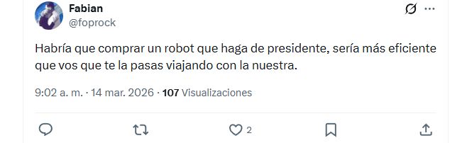 Milei elogió un robot del Abasto Shopping y encendió otra polémica en redes.