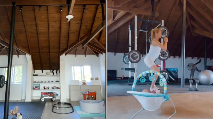 Gimnasio en la casa de Nicole Neumann