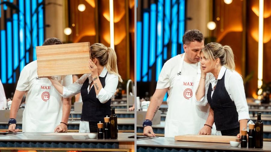 Maxi López y Wanda Nara en MasterChef Celebrity