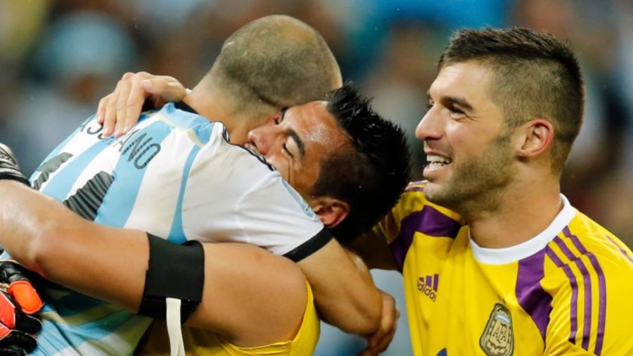 Sergio Romero, Javier Mascherano y Mariano Andújar