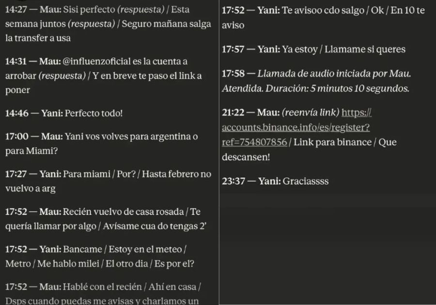  Yanina Latorre fue vinculada al caso $Libra tras difundirse chats con Mauricio Novelli