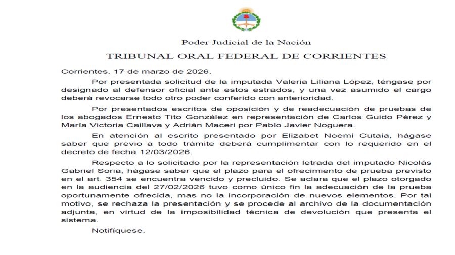 Caso Loan, período de preclusión dictado por la Justicia