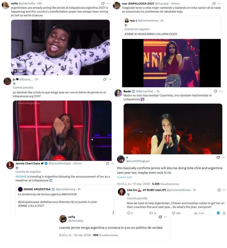 Los fans argentinos quieren a Jennie de BLACKPINK en Lollapalooza 2027