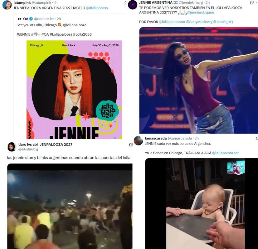 Los fans argentinos quieren a Jennie de BLACKPINK en Lollapalooza 2027
