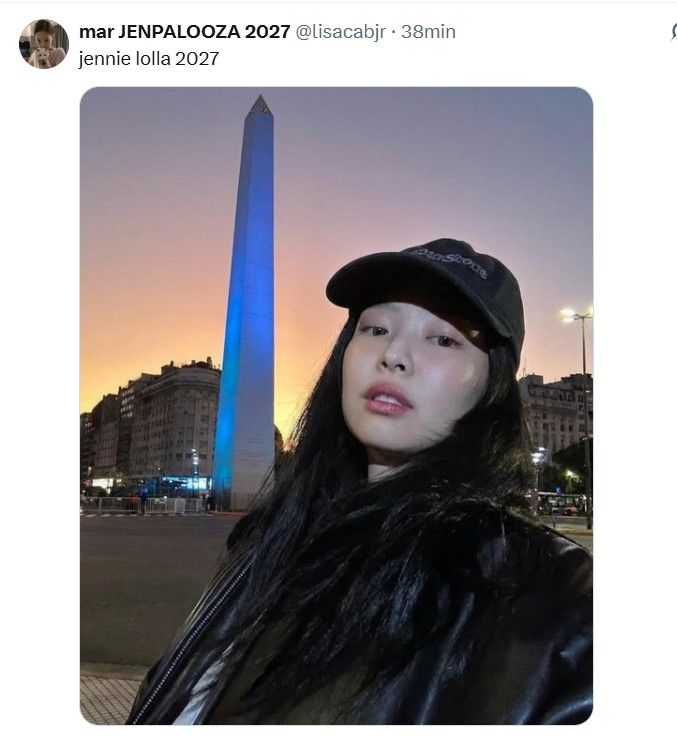 Los fans argentinos quieren a Jennie de BLACKPINK en Lollapalooza 2027 