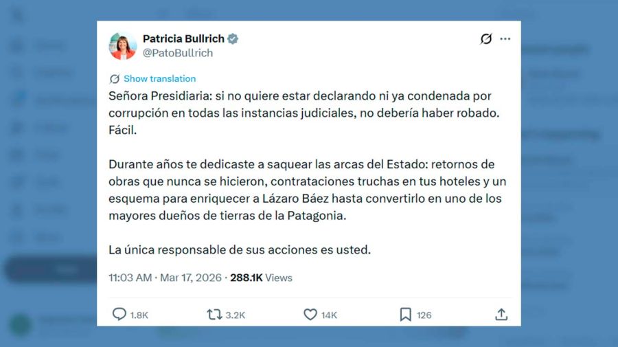 X Patricia Bullrich 17032026