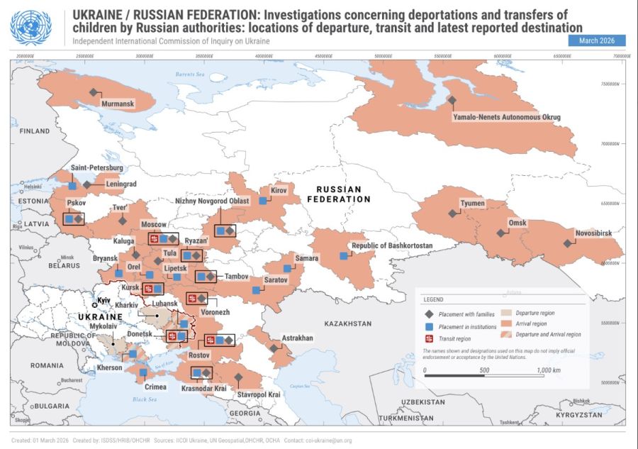 Traslado de niños ucranianos en Rusia