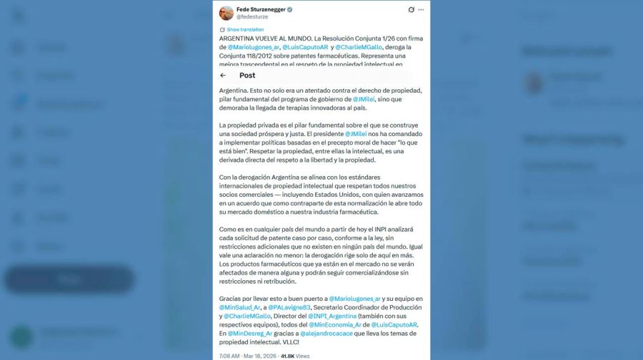 X Federico Sturzenegger 18032026