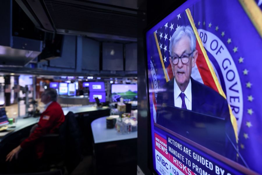 Traders On The Floor Of The New York Stock Exchange As Fed Chair Powell Holds New Conference