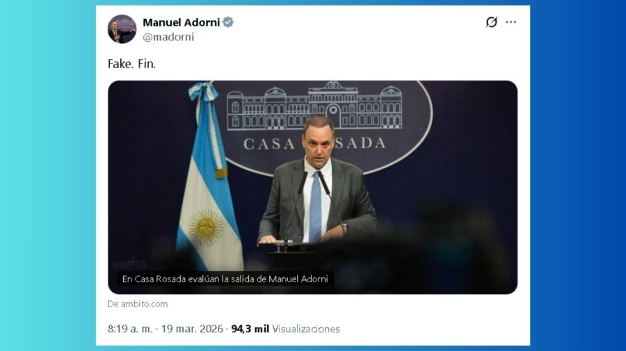Manuel Adorni desmintió que evalúa dejar el Gobierno