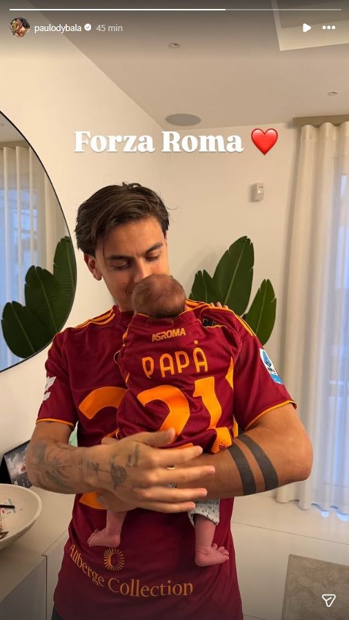 Paulo Dybala y su hija Gia