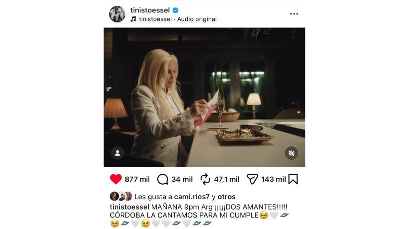 Tini vía instgram