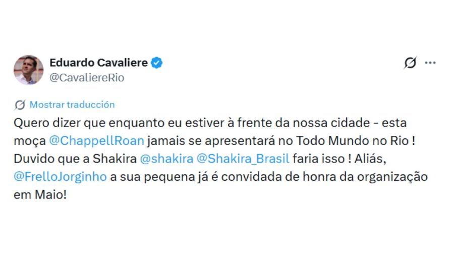 Eduardo Cavaliere intervino en el escándalo con Chappell Roan